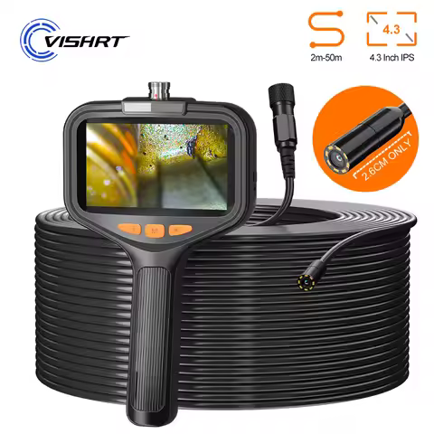 4.3'' Industrial Endoscope Camera 1080P HD 50m Rigid Cable Hand-held Waterproof Borescope Camera Spl