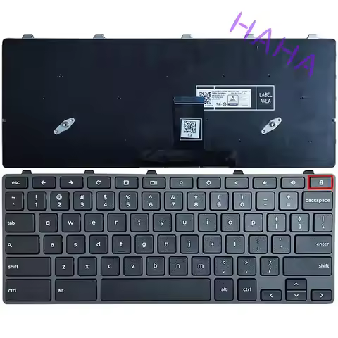 H+Laptop Replacement US Layout Keyboard Compatible for Dell Chromebook 11 3100 5190 00D2DT 0H06WJ