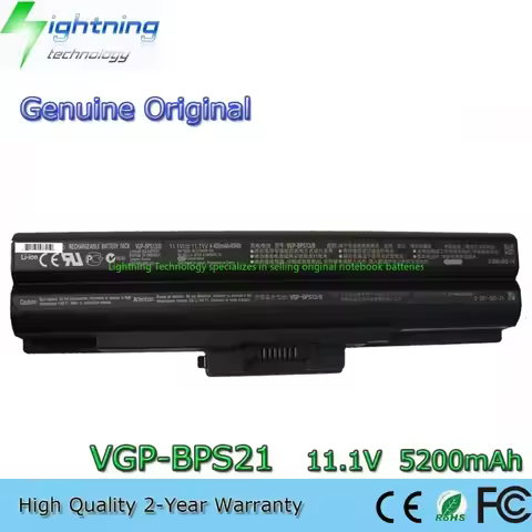 2025 Year Genuine Original VGP-BPS21 11.1V 5200mAh Notebook Battery for Sony Vaio VGP-BPS13B/Q VGP-B
