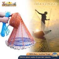 jaring lempar jala ikan lempar nilon jala ikan dan udang siap pakai - 360cm