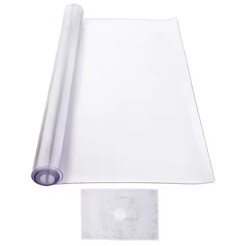 Clear PVC Desk Protector, 24 x 48 Inch, 2.0 mm Thickness, Rectangle Table Cover, Water-Resistant & S