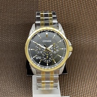 Citizen AG8348-56E Two Tone Gold Stainless Steel Black Analog Quartz Men's Watch
