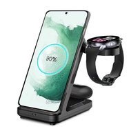 ที่ชาร์จแบบไร้สายแบบ3 In 1สำหรับ Galaxy Watch 5/5 Pro 15W QI Fast ไร้สายที่ชาร์จสำหรับ Samsung โทรศัพท์และที่ตั้งเครื่องชาร์จนาฬิกา YI YI8