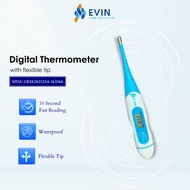 Evin Digital Thermometer with Flexible Tip | For Oral, Axillary & Rectal