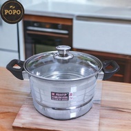 El Newest Panci ROSH Sauce Pot Steamer Steamer Steamer Stainless 2 22 24 26 28 cm Immediately