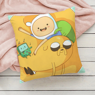 ADVENTURE Time หมอนตกแต่งสำหรับโซฟาปลอกหมอนขนาดเตียงคู่, เบาะกำมะหยี่สั้นคลุมปลอกหมอนการตกแต่งบ้านเตียง