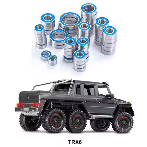 55Pcs TRX6 Metal Ball Bearings Kit, Rubber Sealed Wheel Bearings Set for 1/10 RC Crawler G63 6x6 Tru