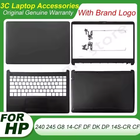 Replace Case For HP 14-CF 14-DF 14-DK 14-DP 14S-CR 14S-CF 245 240 G8 LCD Back Cover Front Bezel Hing