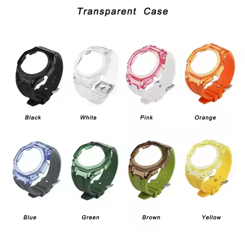 Clear Jelly Case Casioak Mod Kit Rubber Strap Transparent Case for CASIO GA 2100 GA 2110 Ga-b2100 Wa