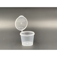 1oz Round Disposable Plastic Food Container Hinged Lid  ( 50pcs± ) 1 oz Deli Container - 25 ml
