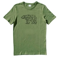 Bear Geometric 短袖T恤 軍綠色 幾何 熊 禮物 文青 情人 動物