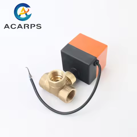 1/2" 3/4" 1" 3 Way Motorized Ball Valve T Type Electric Ball Valve Brass Ball Valve Three Line Two W