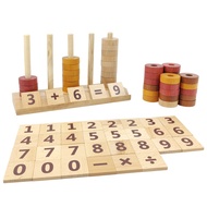 Montessori Toys for Toddlers, Wooden Math Number Blocks Counting and Manipulative Toys, Basic Math G