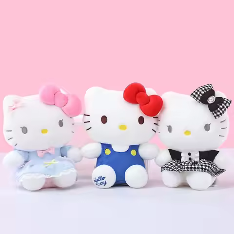 15CM Copyright Hello Kitty Plush Toys Stuffed Animals Plush Keychains Small Pendant Christmas Birthd