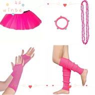 WINTE Neon 80s Prom party Leg Warmer Gloves Beads Costumes Set