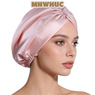 MNWHUC Mulberry Silk Wrap, Satin Fabric Smooth Silk Satin Hair Bonnet, Premium Luxury Adjustable Bre