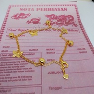 SULTAN MERANGGI - Gelang Emas Muda 2.0 gram kadar 88.9Gelang Kaki Wanita Dewasa motif kupu-kupu terb
