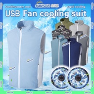 Super Wind Air Conditioning Fan Jacket Sun Protection Clothing,vest with fan