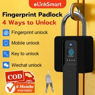 Fingerprint Padlock With Key Smart HDB Door Lock Outdoor Waterproof Digital Padlock For Gate Remote 