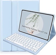 Keyboard Case for Samsung Galaxy Tab A7 Lite 8.7" 2021, Candy Colors Detachable Round Keys Wireless 