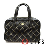 二手香奈兒 Wild Stitch 手袋 A14692，黑色小牛皮材質。