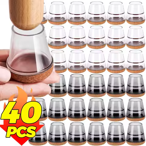 1/40pcs Chair Leg Caps Silicone Feet Protector Pads Round Bottom Non-Slip Table Feet Covers Table Ch