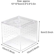 Transparent Reptile Viewing Box, Live Food Storage Acrylic Reptile Breeding Box for Spider Crickets 