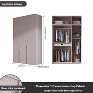 【Pre-order】Home bedroom simple modern thick backplane wood economy open door wardrobe 465-door combination cabinet