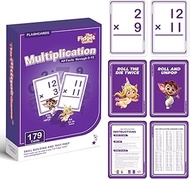 The Fidget Game 179 Multiplication Flash Cards Game Set All Facts 0-12 for Kids in 2nd, 3rd and 4th 