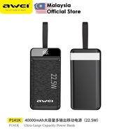 Awei P141K 40000mAh Camping Powerbank Large Capacity Powerbank Fast Charging 22.5W Powerbank Polymer