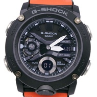 卡西歐 G-SHOCK GA-2000-4JR 碳纖維核心防護腕錶，x 樹脂錶殼，黑橙色，石英機芯，指針/數位雙顯，錶盤，男士款