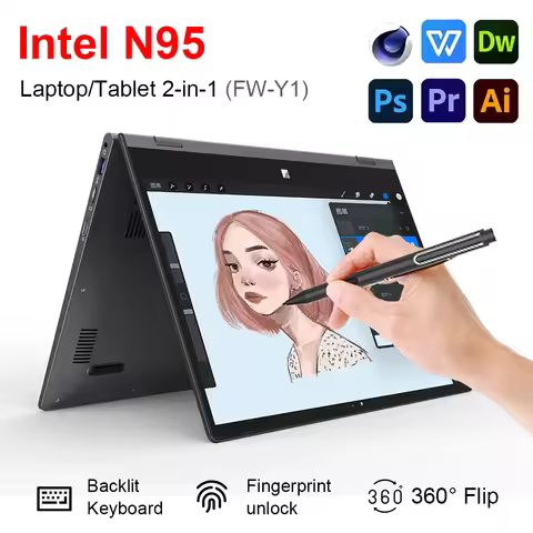 FW-Y1 14 inch Mini Laptop Intel N95 32GB DDR4 2TB SSD 6000 mAh Tablet 2-in-1 2.5K 2560x1440 Touch 36