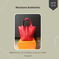 Hermes bag Picotin 18 vermillon clemence ghw stamp B/tas hermes ori