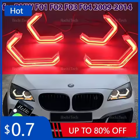 Emblems M4 Style RGB colorful Light Rings App control DRL LED Angel Eyes Kit For BMW 7 Series F01 F0