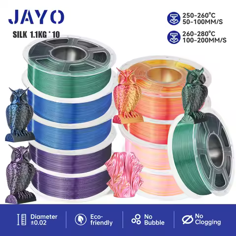JAYO PLA PLUS SILK/Dual/SILK 3D Printer Filament 1.75mm 5Rolls /10Rolls 100% No Bubble FDM 3D Printe
