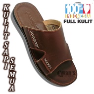 Sandal Pria Kulit sandal pria distro kulit/sandal cowok kekinian 2022/sandal jepit pria dewasa murah