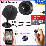 Elesky [ซื้อ1พา1] A9กล้องจิ๋วกล้องรักษาความปลอดภัยระบบไร้สาย,กล้องวงจรปิดไร้สายเชื่อมต่อโทรศัพท์1080P HD ไร้สายด้วยอินฟาเรด8.5