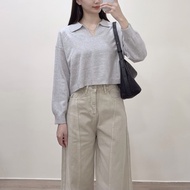 Short Cashmere polo Collar Top Lapel Knitwear Long Sleeve Sweater Girls Cashmere Sweater Knitted Swe