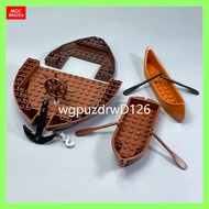 ins MOC Bricks Dugout Canoe Oar Boat Ship Camp Cabin Pirates Scene Accessories Military Assembled Bu