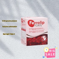 【Buy 3 get 1 free】Ferrolip Forte 30sticks Lemon flavor - Microencapsulated Iron, Vitamin C, Methylfo