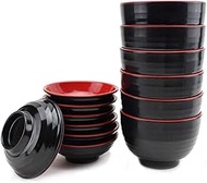 Set of 6 Japanese Melamine 味噌湯ボウル4" Miso Soup Rice Bowls With Lid (B11894) ~ We Pay Your Sales Tax