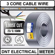 (Loose Cut) 3 Core Flexible Cable | 23/0.16mm Flexible Wire | 3C x 23/016 Roll Wayar Kabel | 0.5mm 3