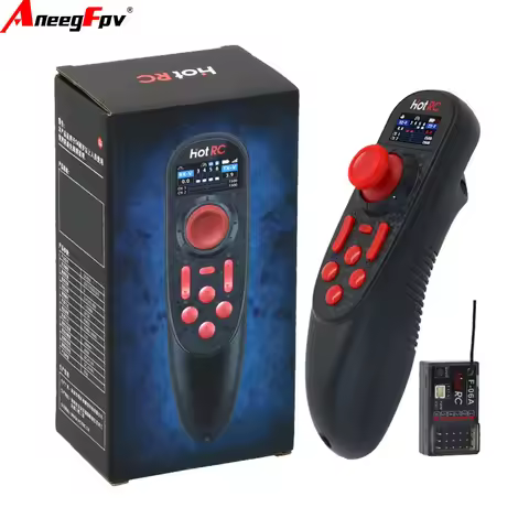 HOTRC DS-650 6CH 2.4G Radio System Transmitter Color Screen Remote Controller for Boat Car Model DS6