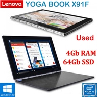 Lenovo YogaBook X91F 10.1 FHD Touch IPS 2in1 Tablet Intel Atom x5 Z8550 1.44GHz 64GB SSD WiFi Bluetooth Handwriting Board Painting Windows 10 Laptop Student PC Second-hand Computer