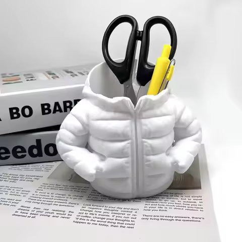 3D Printed Down Jacket Pen Holder Desktop Decor Storage Ornaments Creative Pen Holder Storage 3D Pri