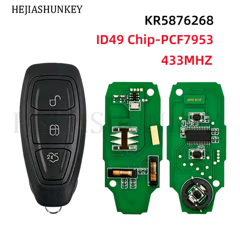 KR5876268 F1ET 15K601 AE/AF 3Btn Smart Keyless Remote Key Fob 433MHz ID49 Chip For Ford Focus Fiesta