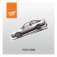 Sunday Club - AE86 TOFU Initial D Drift Automotive Car Sticker