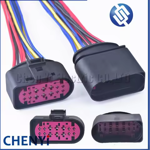 14 Pin/way Waterproof Car Xenon Headlight Lamp Plug wire harness Connector Socket 1J0973737 1J097383