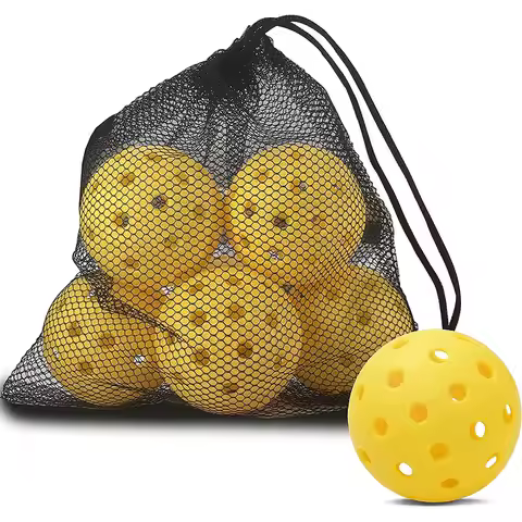 6 Pack Pickleball Balls for Outdoor Indoor Sports Pickle Ball Set Hard Bounce Pelota Padel Raquete B