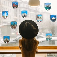 環遊世界玻璃貼系列秘銀唯美 義大利主題靜電玻璃貼9入 銀蔥